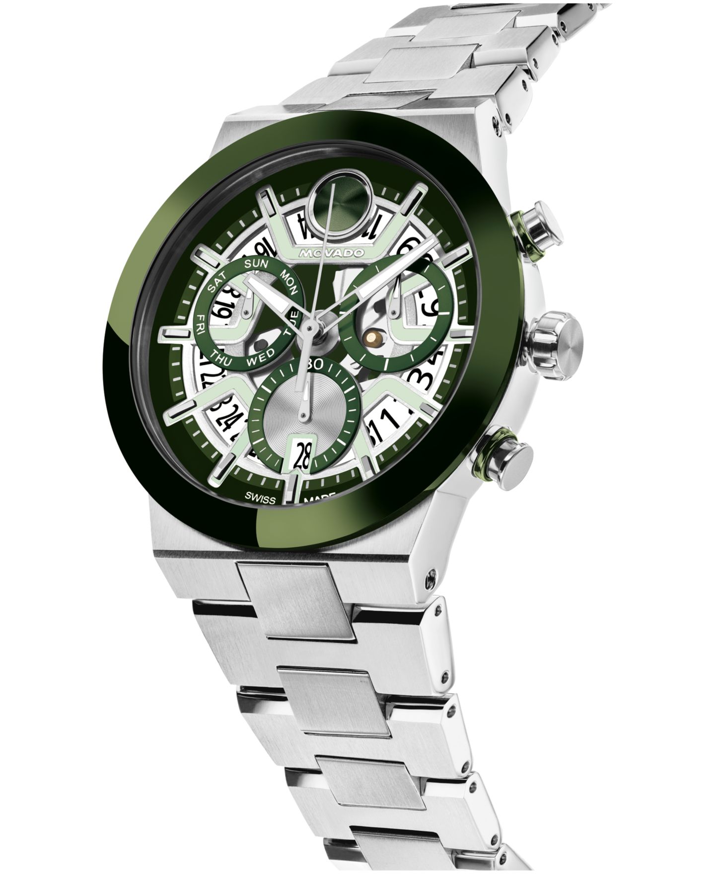 Мужские часы Movado Bold Fusion Swiss Quartz Chrono Stainless Steel Watch 44.50mm — фото 2