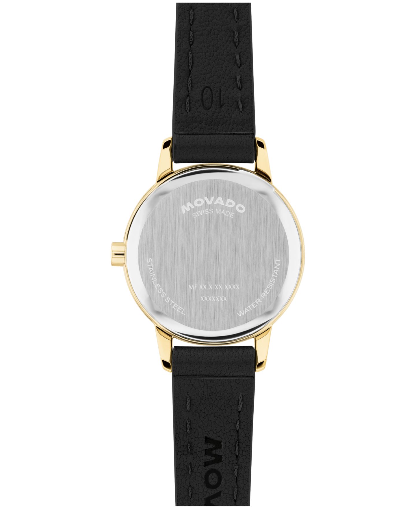 Женские часы Movado Baby Face Swiss Quartz Black Leather Watch 22.50mm — фото 3