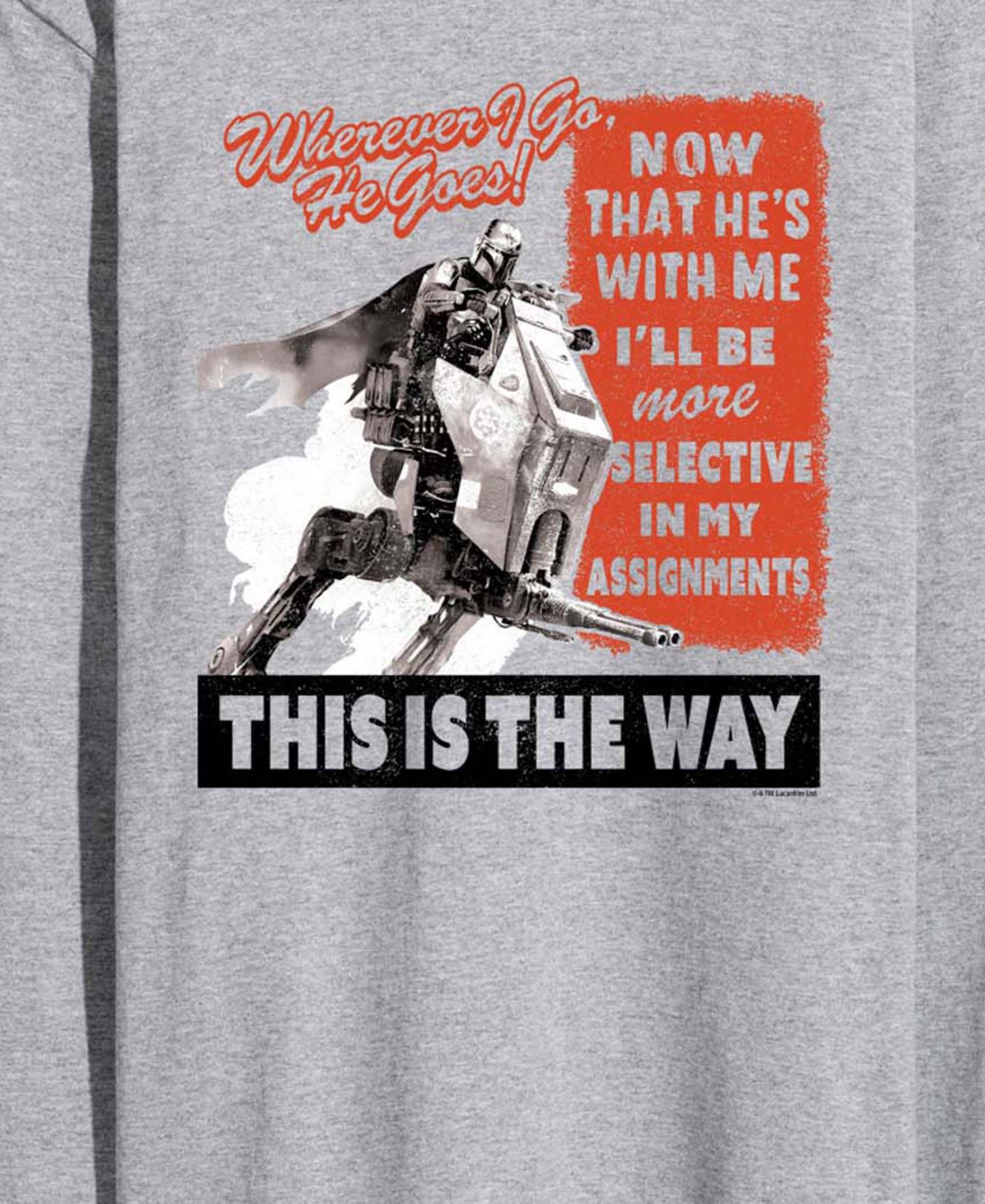Мужская футболка AIRWAVES The Mandalorian & Grogu Where I go, He Goes Graphic, цвет: Меланжевый — фото 3