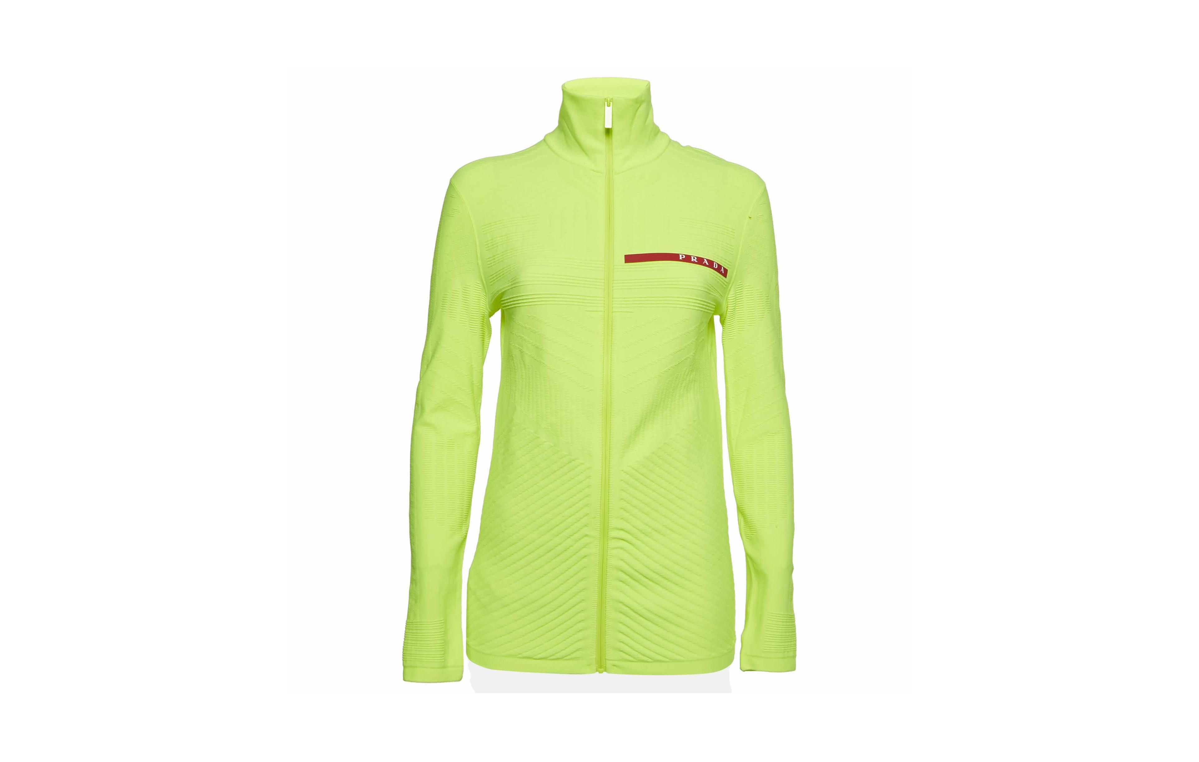 Pre-Owned Prada Women's Textured Jersey Zip-Up Jacket