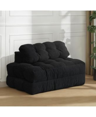 3-in-1 Folding Sofa Bed, Convertible Single Futon Couch Bed with Back Support and Pillow