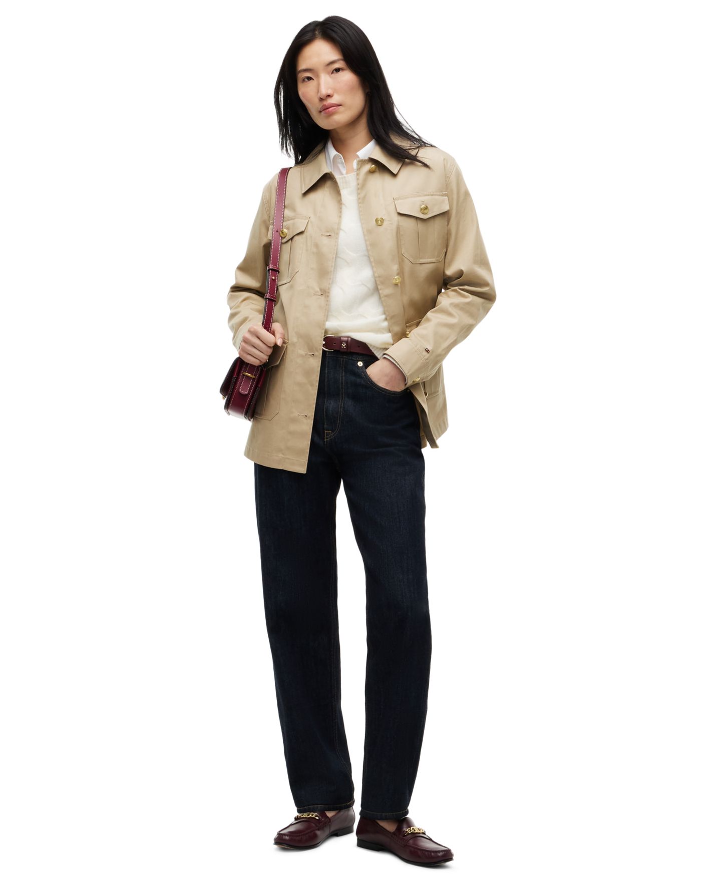 Женская куртка Tommy Hilfiger Collared Utility Field, цвет: Бежевый — фото 2