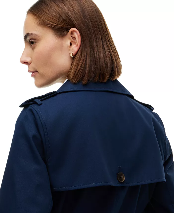 Women's Double-Breasted Belted Trench Coat - thumbnail 7