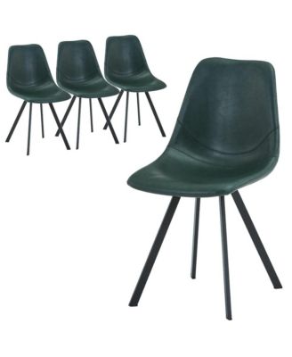 Markley 4-PCS Mid-Century Modern Leather Upholstered Desk Chair for Kitchen, Dining and Office