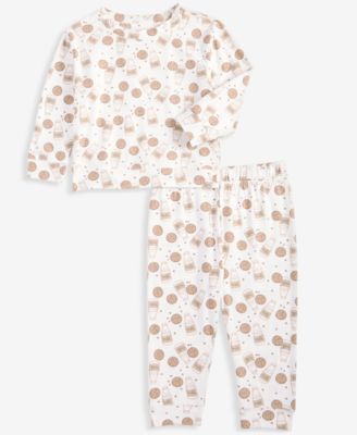Baby 0M-24M Milk-and-Cookies-Print Sweatshirt and Sweatpants, 2-Piece Set
