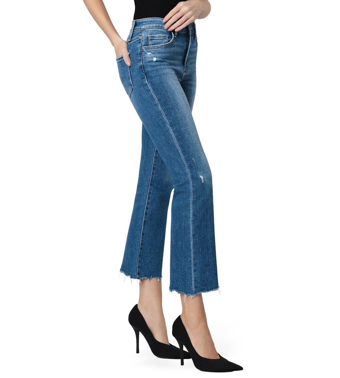 Женские джинсы Flying Monkey High Rise Raw Distressed Hem Kick Flare, цвет: Синий — фото 3