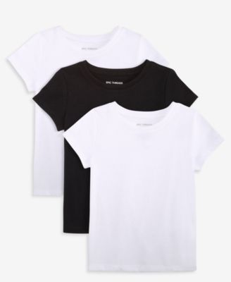 Girls' XS-XL Short-Sleeve Solid T-Shirts, 3-Pack