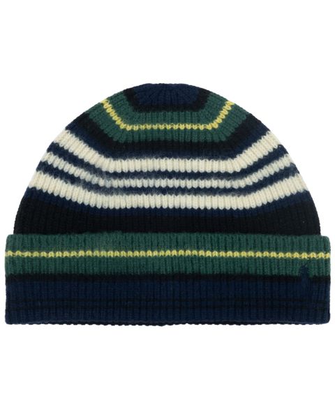 Мужская шапка Polo Ralph Lauren Tartan Stripe Beanie, цвет: Dressgordon