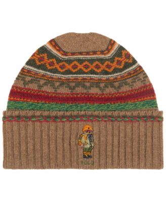 Men's Fair Isle Redrock Bear Beanie