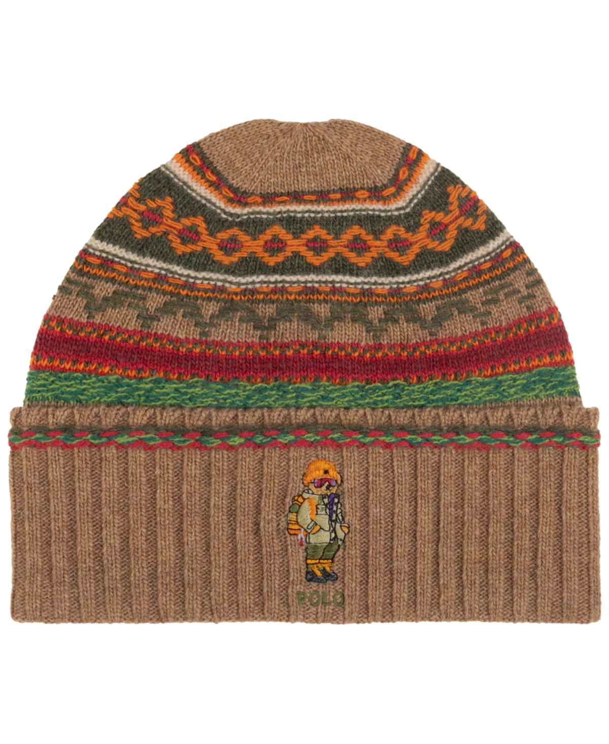 Polo Ralph Lauren Men's Fair Isle Redrock Bear Beanie