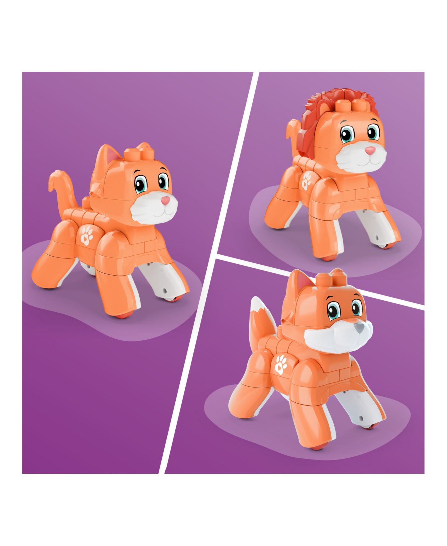 Детский конструктор Mega Bloks Fisher-Price Rolling Kitten 3-in-1 25-Piece Building Set — фото 2