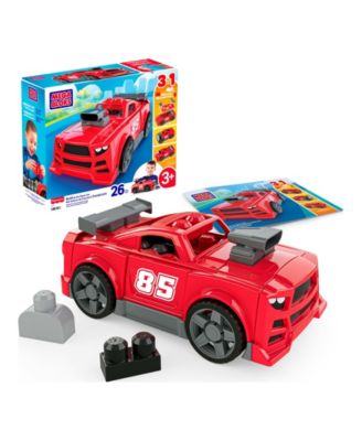 Build & Go Race Car 3-in-1 with Rolling Wheels, 26-Piece Building Set