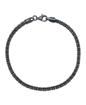 Men's Black Rhodium Bracelet in Sterling Silver