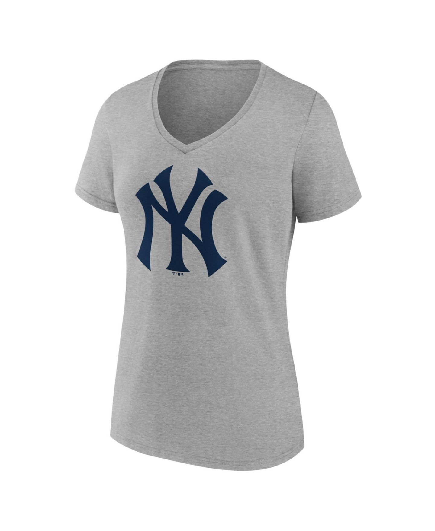 Женская футболка Logo Athletic Gray New York Yankees V-Neck — фото 2