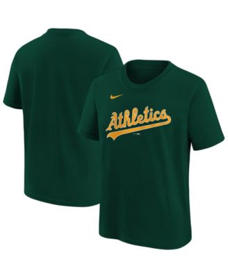 Big Boys and Girls Green Athletics Wordmark T-Shirt