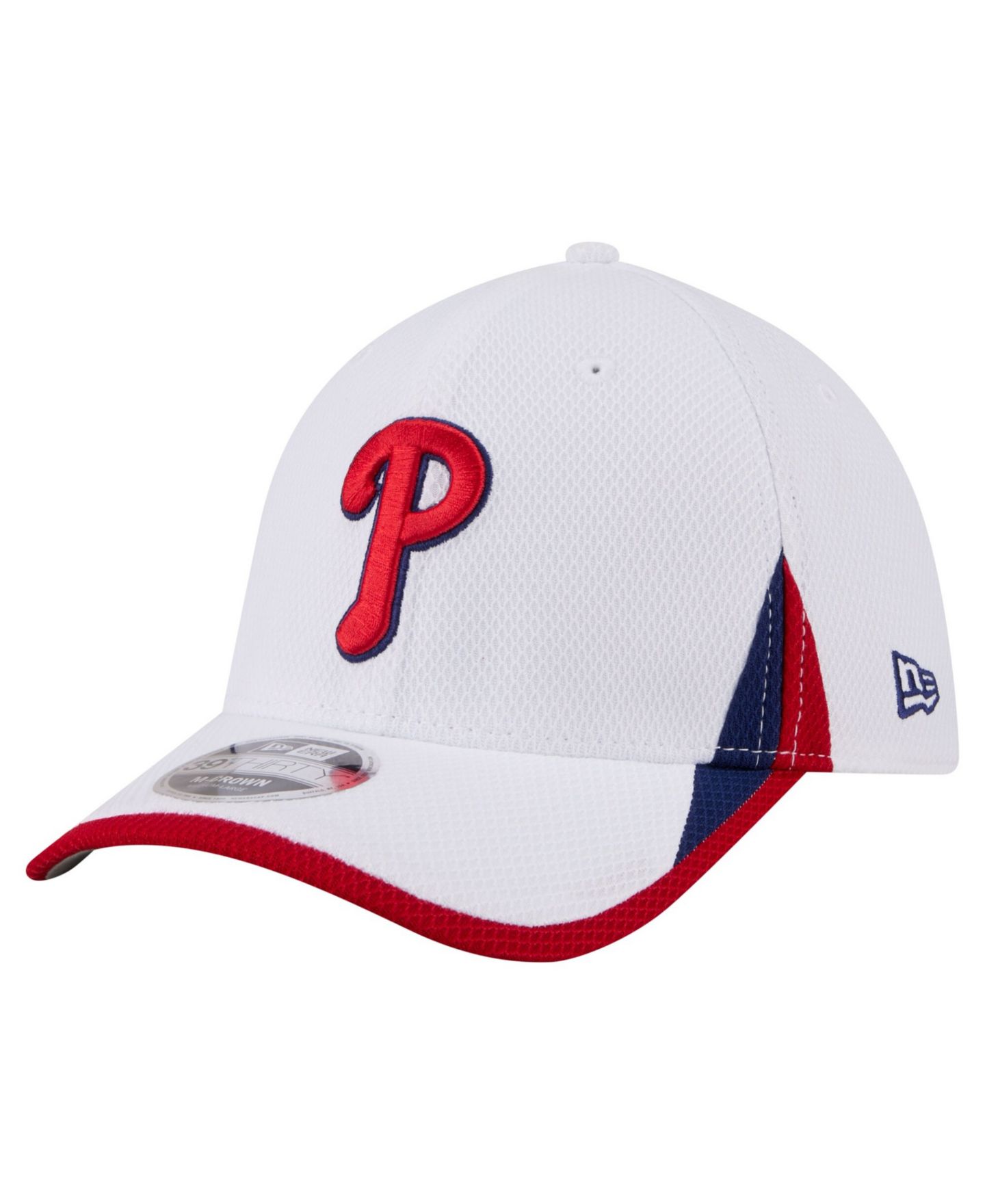 Мужская кепка New Era White Philadelphia Phillies Cut n Sew 39THIRTY Flex Hat — фото 1