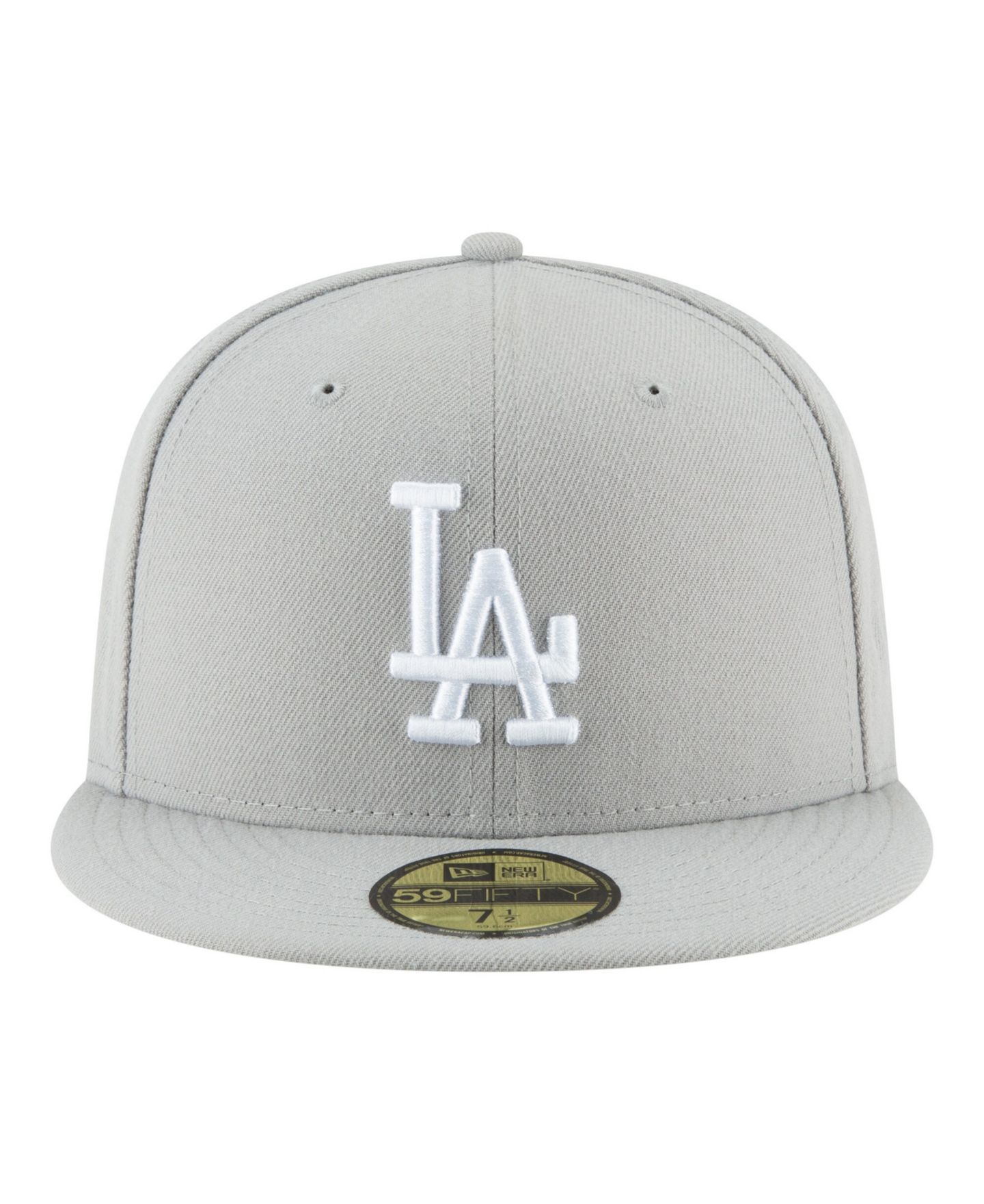 Мужская кепка New Era Gray Los Angeles Dodgers Blue Heaven on Earth Stadium Patch 59FIFTY Fitted Hat — фото 2