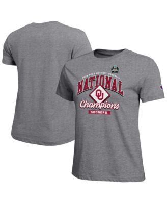 Women's Gray Oklahoma Sooners 2026 NCAA Baseball College World Series Locker Room T-Shirt