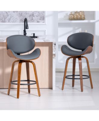 26 Inches Swivel Bar Stools Set of 2,  Mid-Century Modern Counter Height Bar Stools