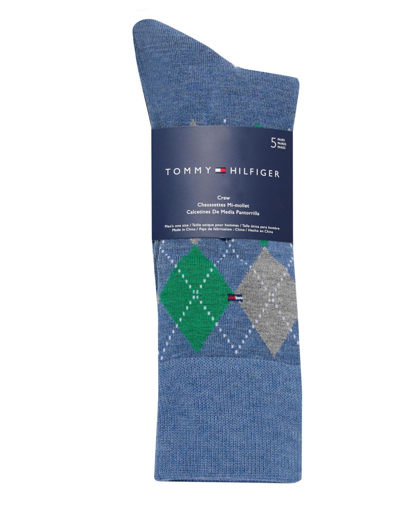 Носки Length для мужчин, средней высоты, 5 шт. — Tommy Hilfiger, цвет: Зелёный — фото 2