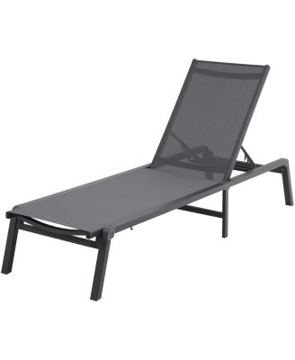 Outdoor Patio Chaise Lounge Chair, 5 Position Adjustable Reclining Lounger