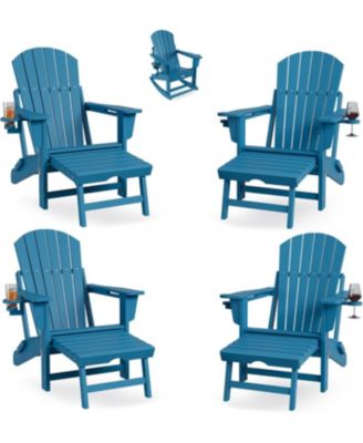 PeakPursuit Adirondack Outdoor Rocking Chairs with Two Cup Holders