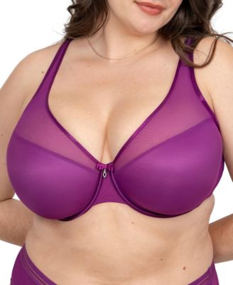 Women's Sheer Mesh Plunge T-Shirt Bra