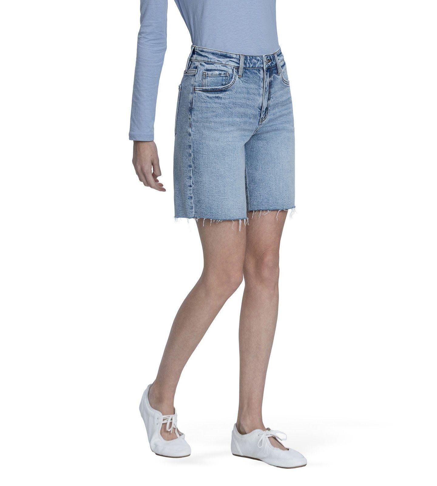 Женские шорты Vervet High Rise Raw Hem Denim Shorts, цвет: Синий — фото 3
