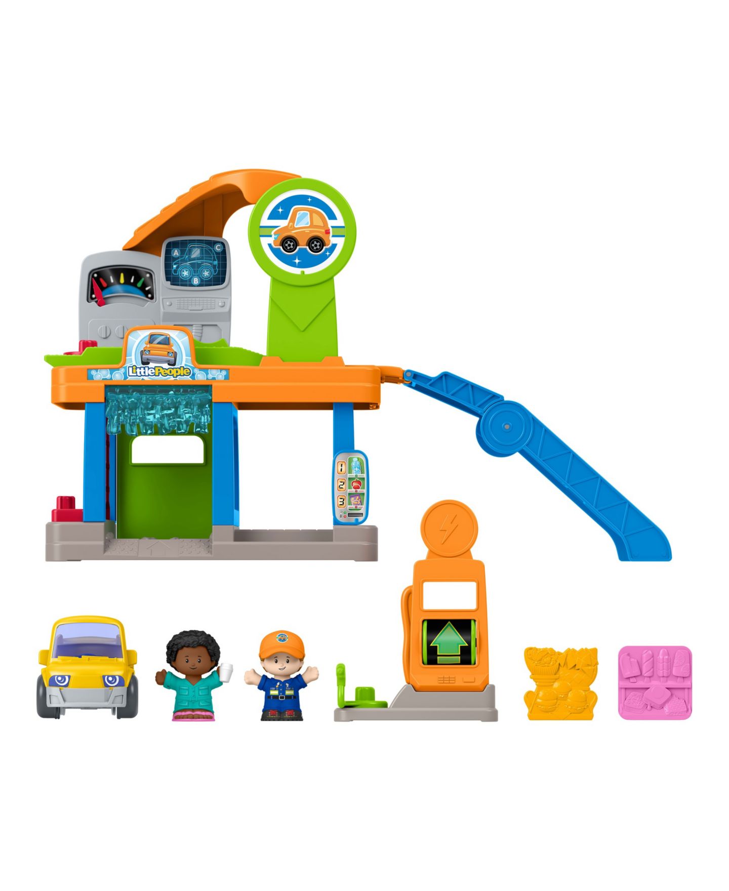 Детский игровой набор Fisher Price Little People Fillin' Fun Service Station Folding-Ramp Playset, Ages 1+ — фото 2