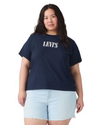 Trendy Plus Size Perfect Logo Cotton T-Shirt