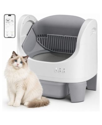 Automatic Self-Cleaning Cat Litter Box with App Control, Open-Top Design, Safety Sensors, Quiet Operation