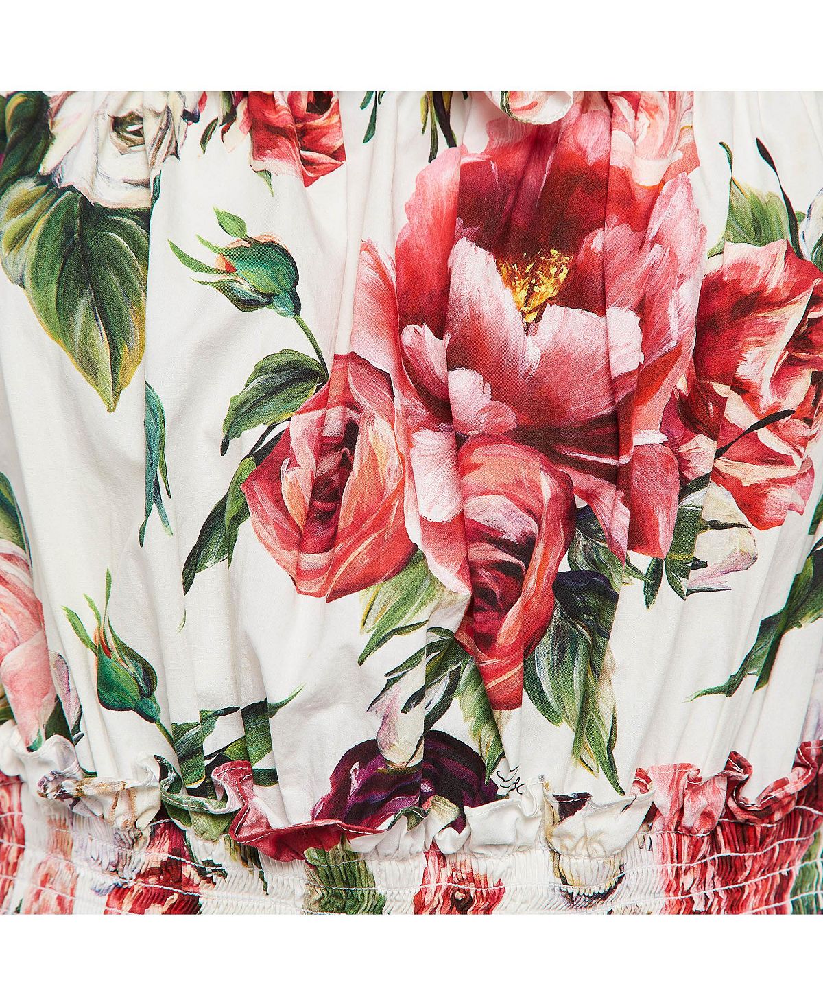 Pre-Owned Dolce & Gabbana Women's Pre-Owned Dolce and Gabbana Floral Print Cotton Ruffled Dress view 3 — MAYCSS fashion products