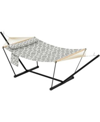 Outdoor Double Hammock with Heavy Duty Adjustable Steel Stand