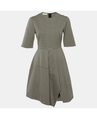 Women's Houndstooth Pattern Cotton Asymmetrical Dress