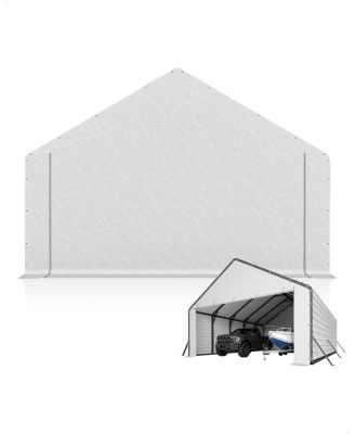 Door Panels with Zippers Tarp for Metal Carport, 2 Pcs Door Panel with 40 Ball Bungees