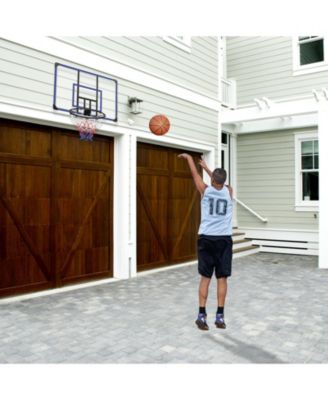 Wall-mounted basketball hoop, shatterproof back, folding hoop, durable hoop and all-weather mesh for indoor and outdoor use