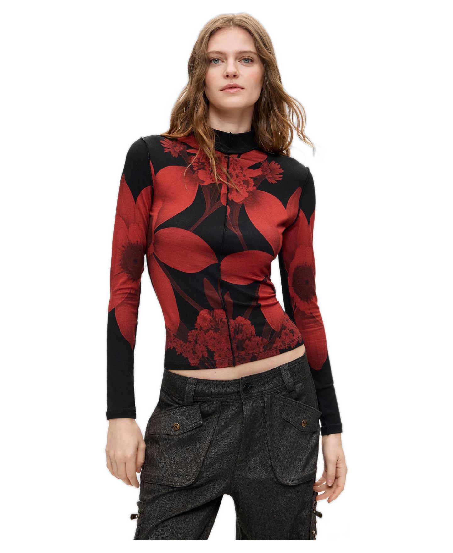 Женская футболка Desigual Printed knit, цвет: Чёрный — фото 1