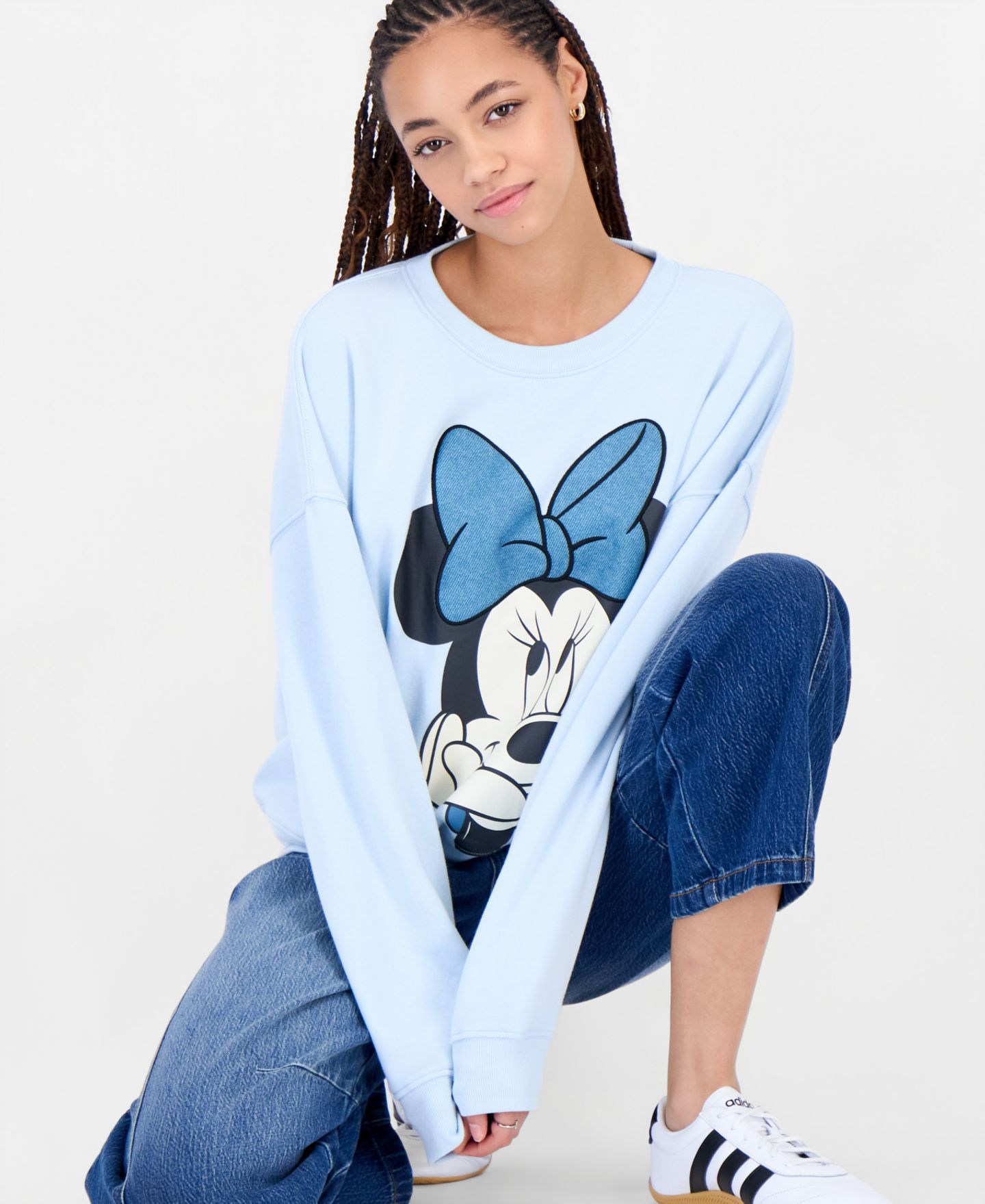 Женские толстовки Grayson Threads, The Label Juniors' Minnie Bow Applique Graphic Fleece, цвет: Синий — фото 4