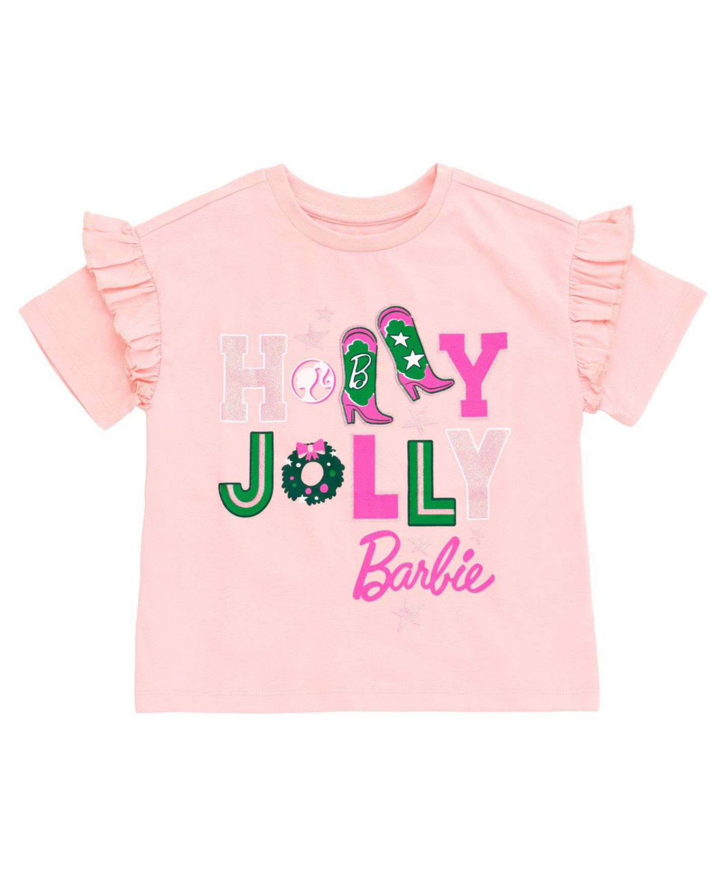 Футболка Barbie Short Sleeve для девочек, цвет: Розовый зелёный — фото 1