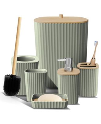 6 Piece Complete Bathroom Decor and Accessory Set