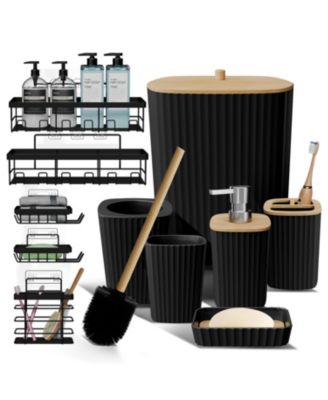 Modern Complete Bathroom Decor and Shower Caddy Set
