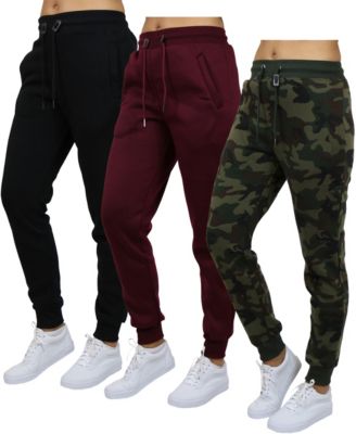 Women's Loose Fit Heavyweight Classic Fleece Jogger Sweatpants- 3 Pack