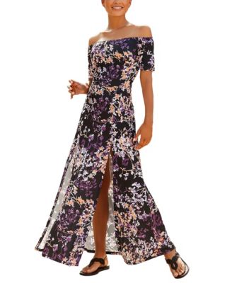 Women's Floral Off Shoulder Maxi Dress