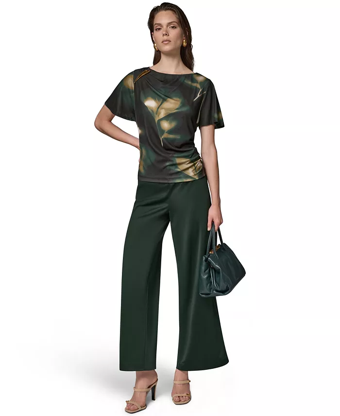 Women's Printed Jersey Boat Neck Top - thumbnail 6
