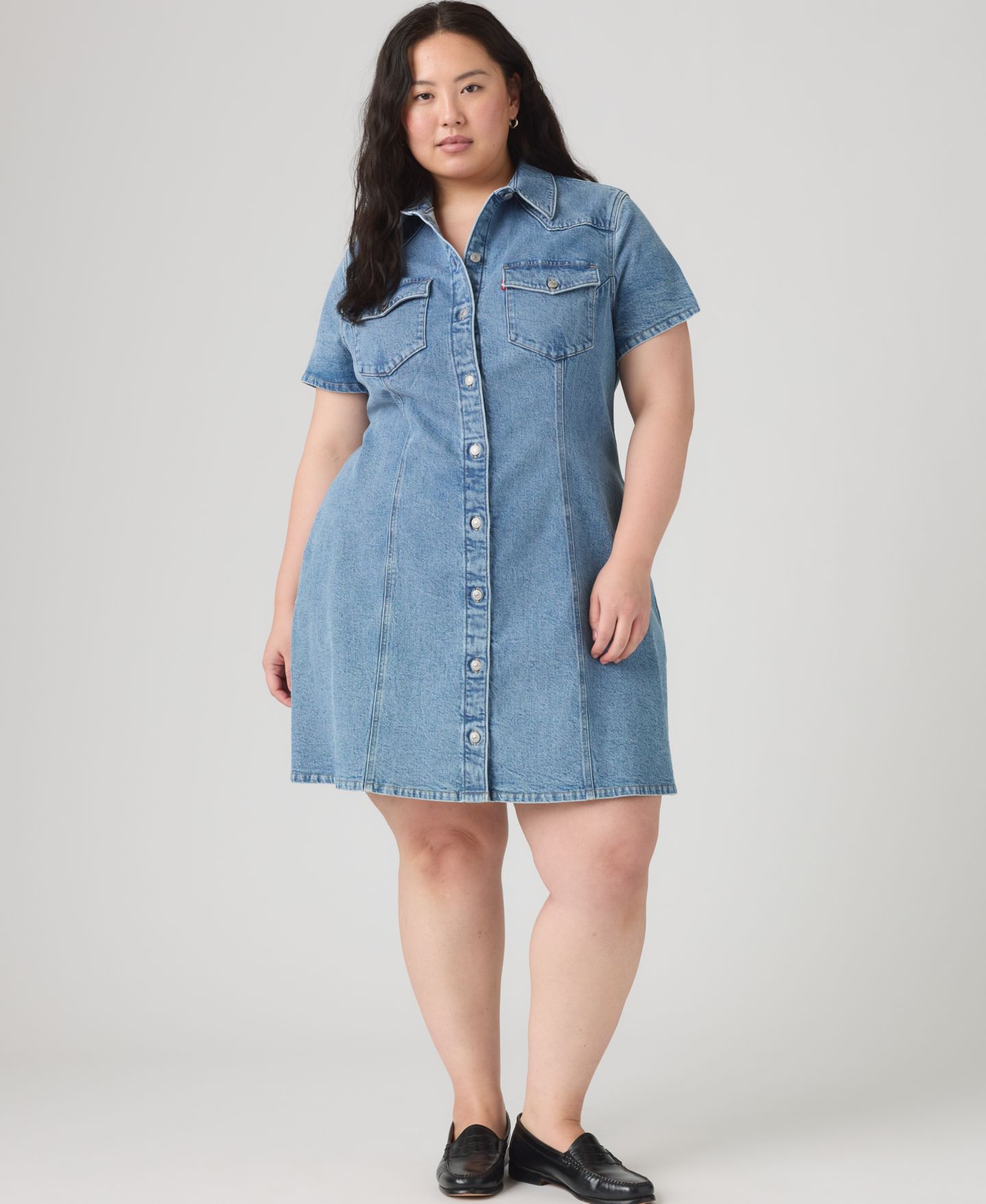 Женское платье Levi's Plus Size Trace Western Short-Sleeve Collared, цвет: Shes A Mid — фото 2