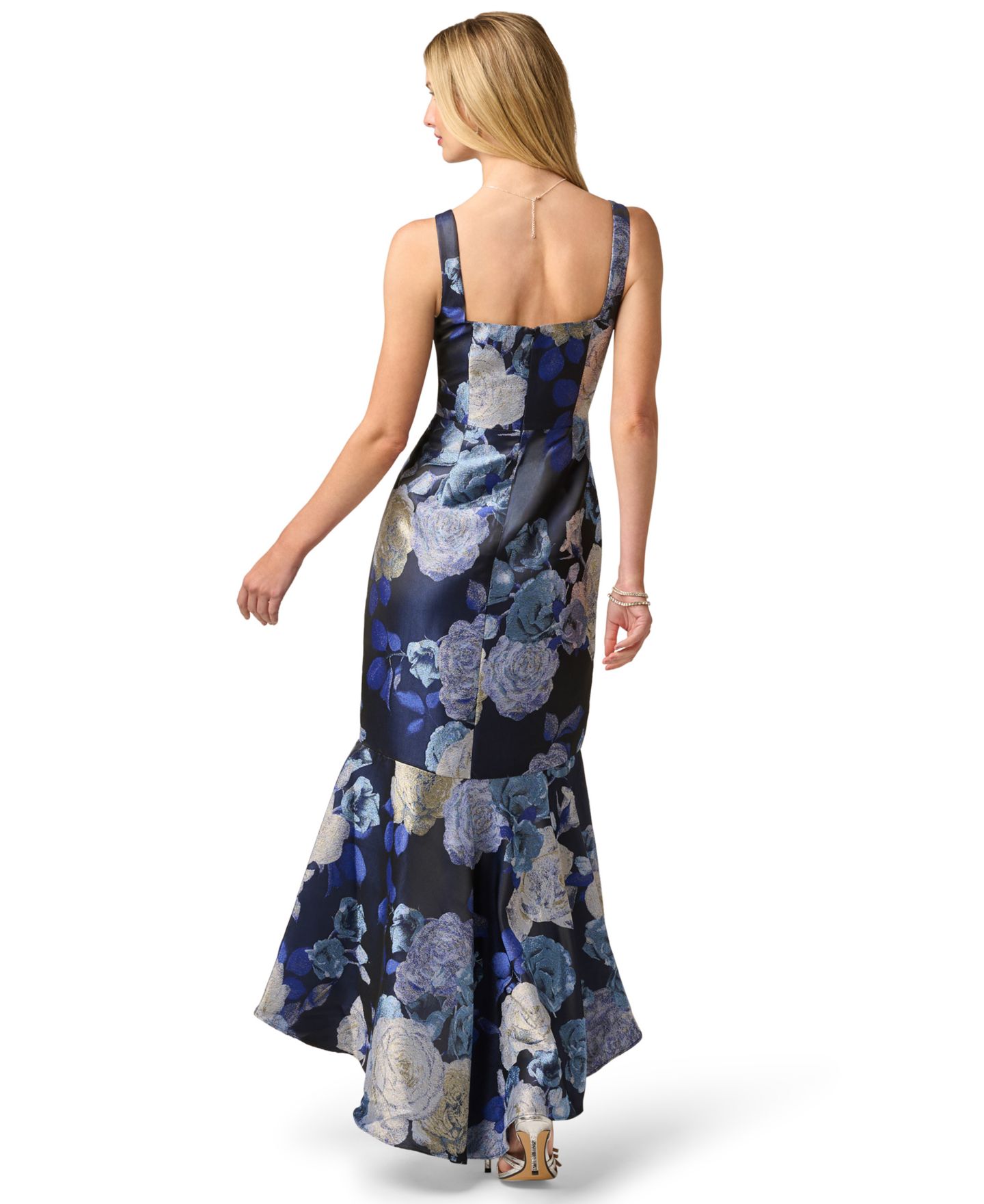 Женское платье Adrianna Papell Metallic Jacquard Sleeveless Dress, цвет: Синий разноцветный — фото 5