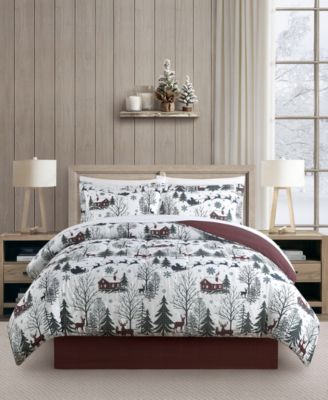 Santa Town 8-Piece Reversible Printed Microfiber Comforter Sets