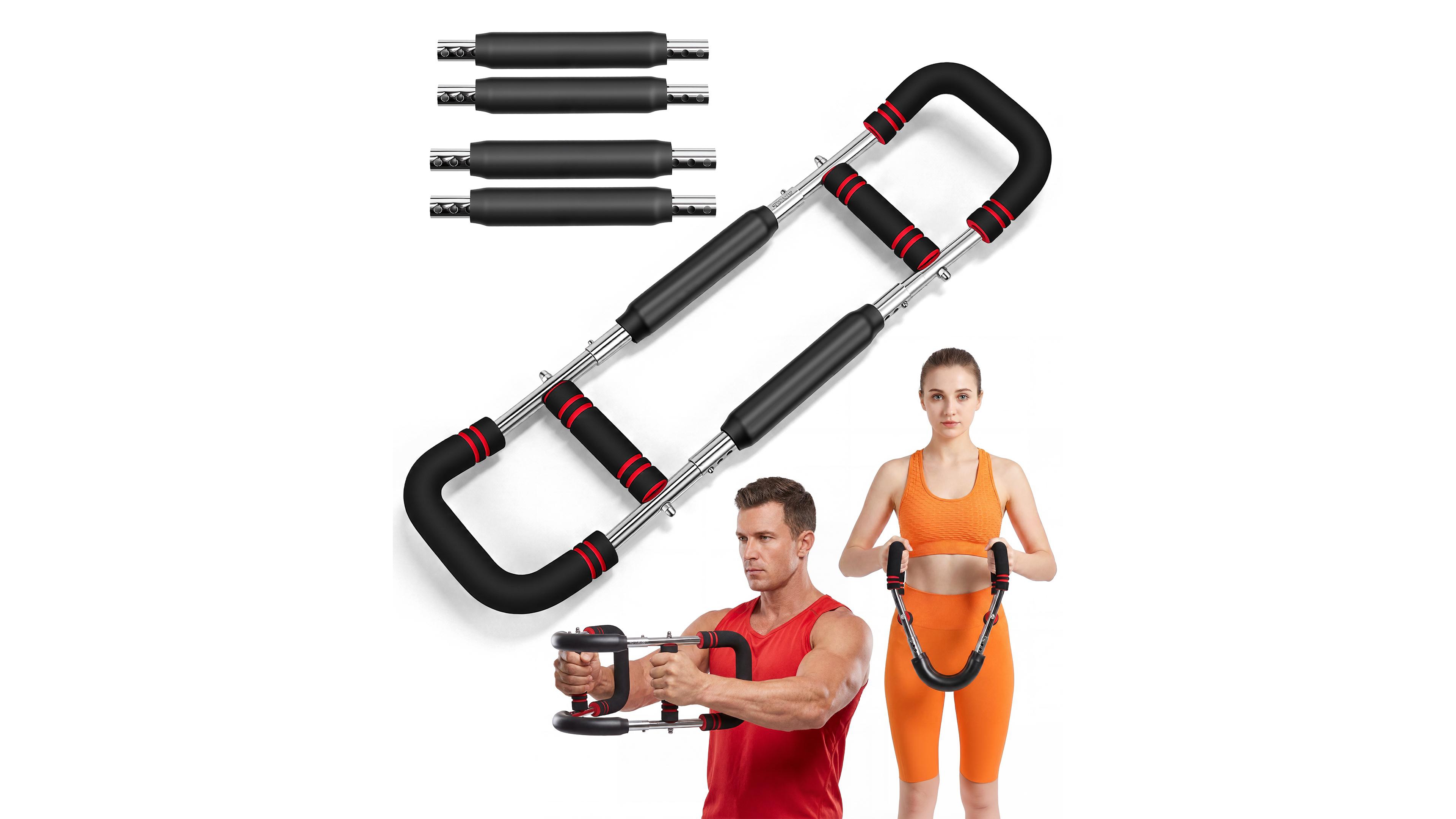 Sugift Twister Arm Trainer 90-160 lbs Adjustable Arm Chest Exerciser with 4 Springs for Men and Women