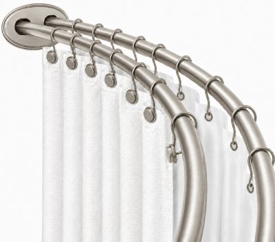 45-72" Aluminum Adjustable Wall Mounted Double Curved Shower Rod, Rust-Proof
