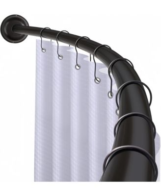 45-72" Wall Mounted Single Curved Shower Rod, Rust-Proof, Need Drilling